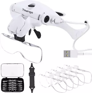 Lupa de diadema recargable con luz para joyería, manualidades y reparaciones - Imagen 1 de 12