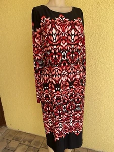 Liz Claiborne black red flame knit long sleeve dress size 12 new with tags - Picture 1 of 20