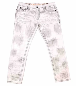 Rock Revival Quince Herren Jeans weiß grau Supreme Stretch Slim Fit Gr. 44 NEU - Bild 1 von 13