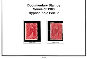 1900 U.S. Documentary Hyphen-Hole Set of 2 p.7 Sc#R182-3 Used Scarce Set**Note - Picture 1 of 2