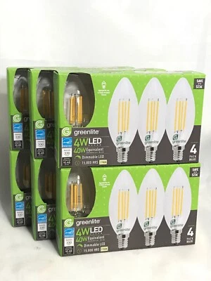 4W LED B10 40 W Equivalent Chandelier Filament Bulbs , Clear, 4 PK. (Pack of 6) - Image 1 of 4