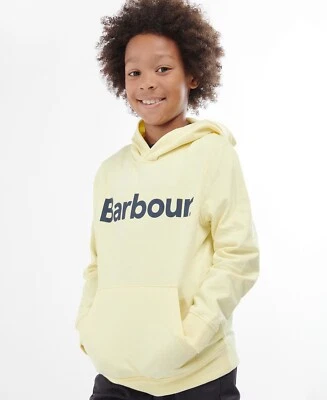 Barbour Boys Essential Logo Hoodie - Lemon Zest - Image 1 of 4