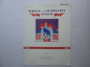 SCHOOL AND FRATERNITY MARCH Piano Solo by William O. Munn 1938 Sheet Music - Picture 1 of 3