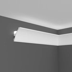 PROVISTON Stuckleiste Polymer | 45 x 52 x 2000 mm | Weiß | Indirekte Beleuchtung - Bild 1 von 7