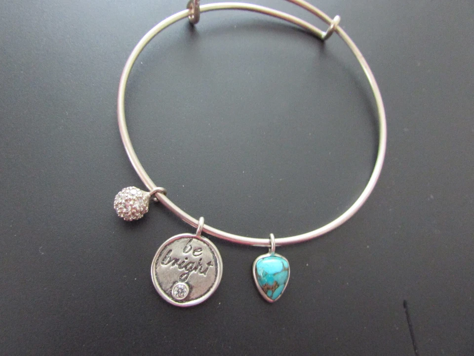 Brazalete ajustable SILPADA B3212 plata esterlina cristal turquesa dije Foto 1 de 4