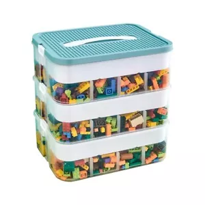 3 Layers Toy Organizer Bins With Compartments Building Blocks Storage Storage Co - Picture 1 of 9
