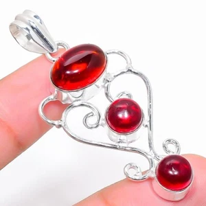 Red Carnelian Gemstone Handmade 925 Sterling Silver Jewelry Pendant Sz 2.20" - Picture 1 of 1