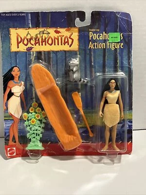 Figura de acción vintage 1994 Mattel Disney's Pocahontas con canoa sellada nueva sin usar, en caja Foto 1 de 3