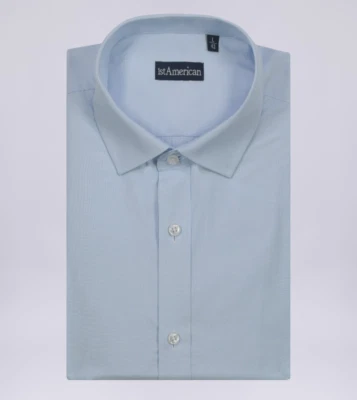 1st American Elegante Camicia Classica Manica Lunga da Uomo 100% Cotone Regular - Immagine 1 di 4