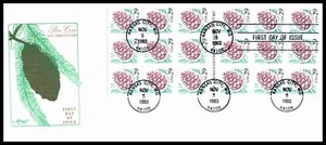 1993 Pine Cone booklet booklet pane of 18 Sc 2491a Artmaster premium cachet - Picture 1 of 2
