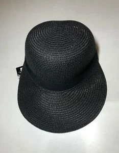 Campana de playa iglesia empacable paja gorra ajustable negra sombrero para mujer FPS50 - Imagen 1 de 3