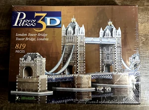 Vintage 1997 Wrebbit Puzz3D Puzzle LONDON TOWER BRIDGE 819 Pieces New/Sealed - Picture 1 of 6