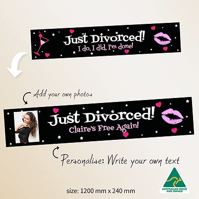  Personalised  Divorced Break Up Party Banner Canvas Decorations Divorce Done - image 1 of 4