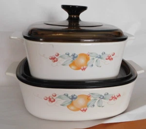 Vintage Corning Ware Abundance Casserole Dishes - Set of 2 - Picture 1 of 9