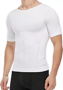 NWT Men's Compression Shirt Undershirt Slimming Workout Abs Slim Body Shaper XL - Picture 1 of 5