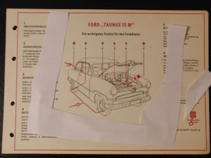 Shell Schmierplan Ford Taunus 15 M Serviceplan Schmieranweisung - Bild 1 von 4
