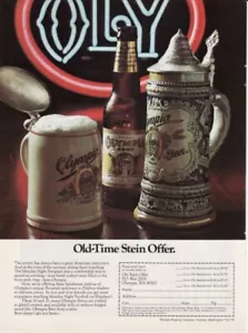 Anuncio impreso original vintage 1974 Olympia Brewing Company Olympia cerveza piedra - Imagen 1 de 1