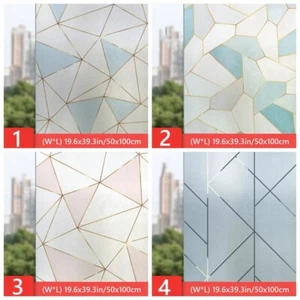PVC Geometrie Mattiert Fensteraufkleber Glas Film Statisch Haften Opak Heim Deko - Bild 1 von 14