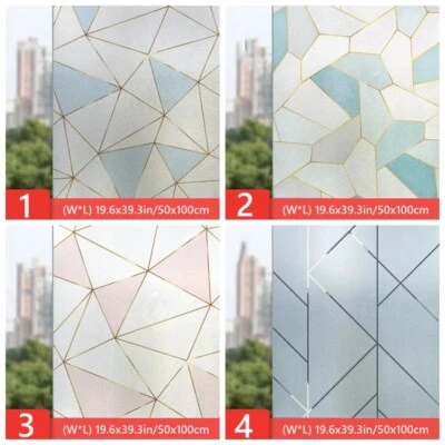 Pegatina de ventana esmerilada geometría PVC película de vidrio estática opaca decoración del hogar Foto 1 de 4