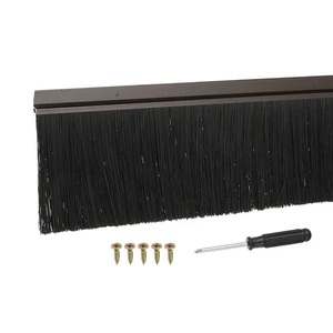 Tür Bodenfeger 39" L x 4,1" B H-Form Aluminium Halter 3,1 Zoll PP Bürste Braun - Bild 1 von 5