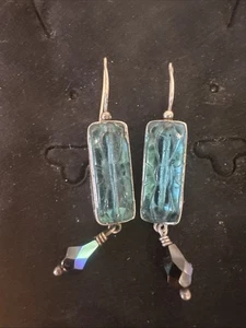 925 Silber MNSN Blautopas Ohrhänger - Bild 1 von 7
