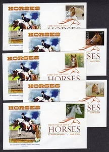 2024 American HORSES Set  (5891-5895) FIVE Panda Cachets Pictorial FDCs TD638 - Picture 1 of 1