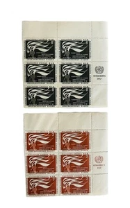 1957 UNITED NATIONS Stamps (Block Of 6) 3 & 8 Cent Human Rights SJXX-587 - Picture 1 of 1