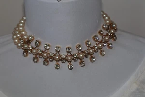 Fab! Vintage Miriam Haskell Perlenkette Choker Strass - Bild 1 von 11