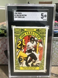 1986 Topps - 1000 Yard Club Walter Payton #3 SGC Graded 5 - Picture 1 of 2