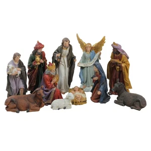 Juego de estatuillas de belén de Navidad Northlight 11 piezas azul y rojo 12,25" - Imagen 1 de 3
