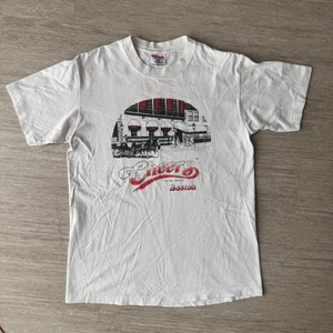 Vintage 90s CHEERS Boston TV Show Shirt Adult L Single Stitch White Tee USA - Picture 1 of 8