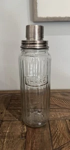 Cocktail Shaker, Mixer . Glass And Silver Plated Top. - Picture 1 of 7