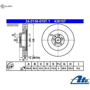 2x BRAKE DISC 24.0136-0107.1 FOR AUDI A6/S6 BXA 5.2L 10cyl A6 - Picture 1 of 10