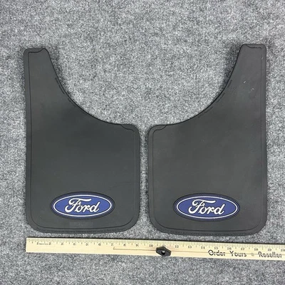 Juego de 2 guardabarros PlastiColor Ford azul ovalado 000579 fácil ajuste PVC negro 9”x15” Foto 1 de 4