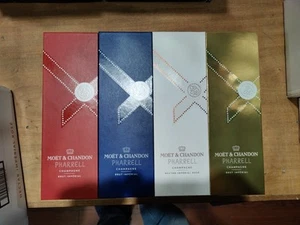 Moet & Chandon Pharrell Williams EMPTY Gift Boxes Set Of 4 Red White Blue Gold - Picture 1 of 7
