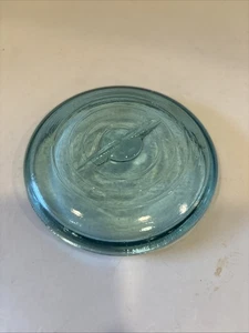 "Tapa de tarro de albañil de vidrio azul vintage de 3,5""" - Imagen 1 de 6
