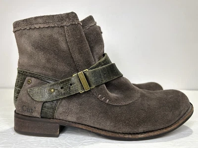 CAT Caterpillar Rita Suede  Ankle Boots Booties Women 6 Brown Buckle Slouchy - Image 1 of 4