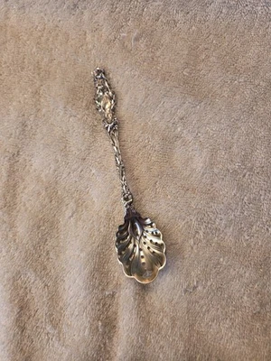 CUCHARA OLIVA de plata esterlina LILY by Whiting 6" L monograma luz GW Bowl Foto 1 de 4