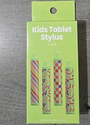 Kids Crayon Style Universal Tablet Stylus - 4 Pack Green. Brand New In Box. - Image 1 of 2