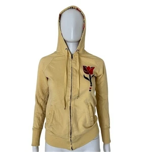 Starling Yellow Medium Zip Up Hoodie Rose Design - Bild 1 von 10