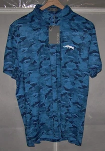 NUEVO $180 G/FORE Poliéster y Spandex Golf Polo GROVE XXIII Talla L Azul Camuflaje - Imagen 1 de 7