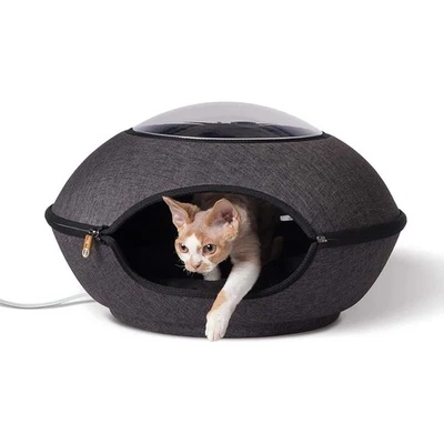 K&H Pet Products Thermo Lookout Pod Cama Calefacción Gato Elegante Gris 22 Pulgadas PCVE Foto 1 de 4