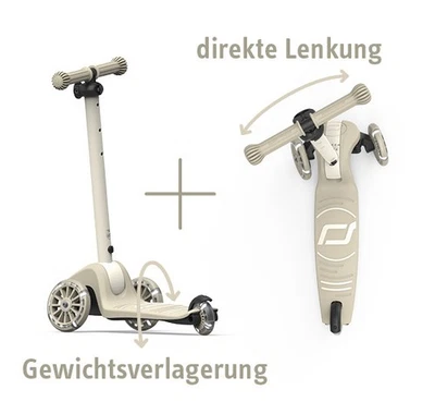 Scoot and Ride Highwaykick 3S mit LED Räder Roller 3 bis 6 Jahre - Farbe ash NEU - Bild 1 von 4
