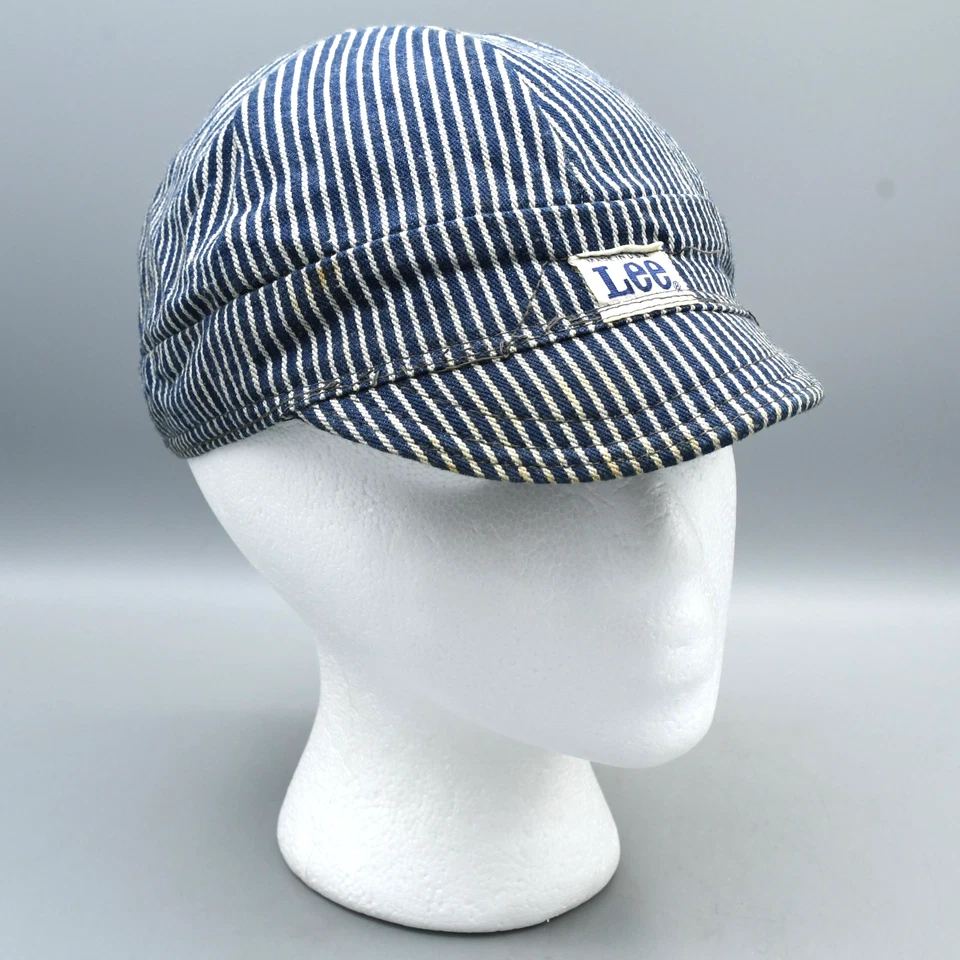 Lee Jeans Welders Hat Hickory Denim Stripe Vintage 60s 70s Union Made USA Size 7 - Image 1 of 4
