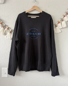 Coach Neon Schwarz Logo Rundhalsausschnitt Sweatshirt Baumwolle Freizeit Relaxed Herren L F38888 - Bild 1 von 9