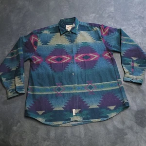 Vintage Woolrich Hemd Herren Medium Bunt Azteken Knopf Langarm Southwestern - Bild 1 von 7