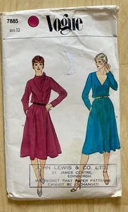 Vintage Vogue Midi Pull Over Dress Sewing Pattern 7885 1970s 70s with Pockets!! - Picture 1 of 2