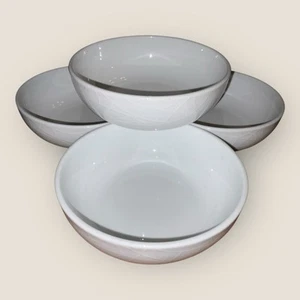 Jamie Oliver Royal Worcester Little Tinker 4 Bowls 6.5” White On White Embossed - Picture 1 of 11