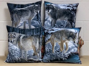 Juego de 4 fundas de cojín con lobos - 38990-CUSH - Imagen 1 de 8