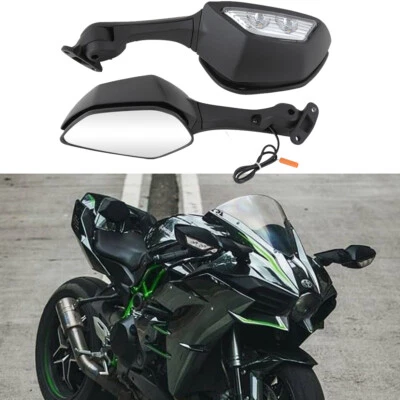 Espejos retrovisores para motocicleta con luz de señalización de giro para Kawasaki Ninja H2 2014-2015 Foto 1 de 4